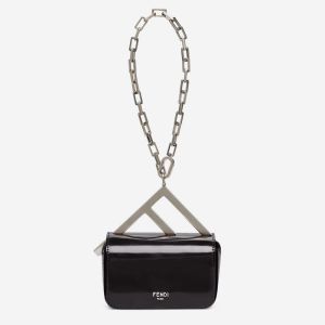 Fendi Nano F Bag In Calfskin Black