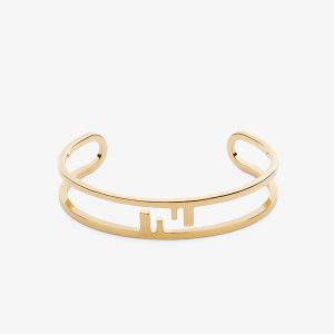 Fendi O'Lock Bangle Bracelet Metal Gold