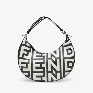 Fendi Small Fendigraphy Hobo Bag Fendi Roma Capsule Leather Black/White