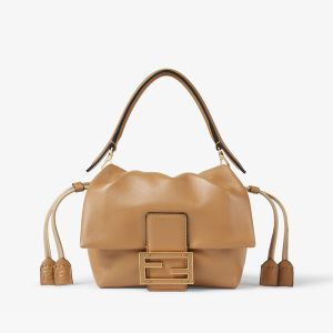 Fendi Small Mamma Baguette Bag In Nappa Leather Brown
