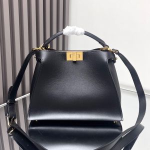 Fendi Small Peekaboo Iconic Bag In Nappa Leather Black