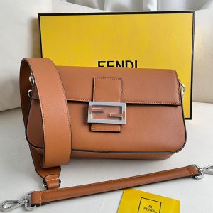 Fendi x Tiffany Baguette Bag In Calf Leather Brown