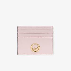 F is Fendi Card Holder In Calf Leather Pink